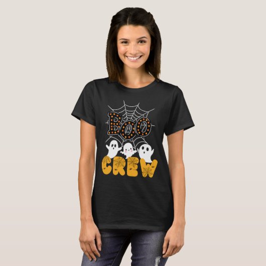 Boo Crew Familie Matching Grappige Halloween T-shirt (Voorkant volledig)