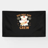 Boo Crew Funny Ghost Spooky Halloween Nurse T-Shir Spandoek (Horizontaal)