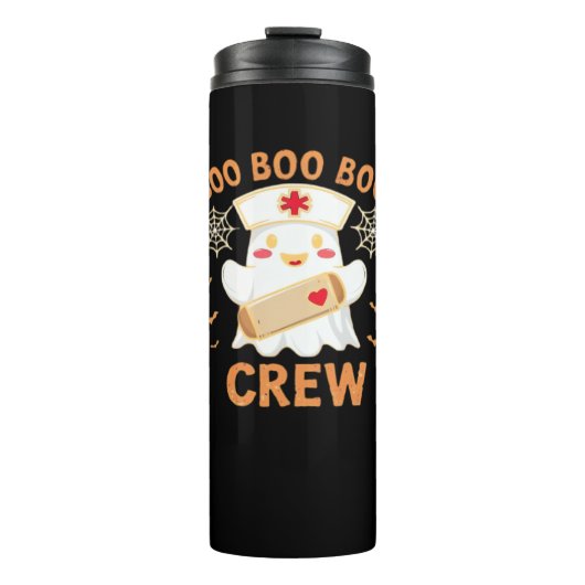 Boo Crew Funny Ghost Spooky Halloween Nurse T-Shir Thermosbeker (Voorkant)