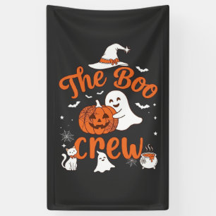 Boo Crew Geest Pompoen Witte Kat Heksenhoed Spandoek