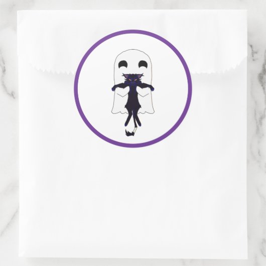 Boo Crew Ghost & Scraggly Black Cat Sticker Blad (Tas)