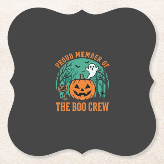 Boo Crew Halloween Geest Pompoen Ontwerp_1 Kartonnen Onderzetters