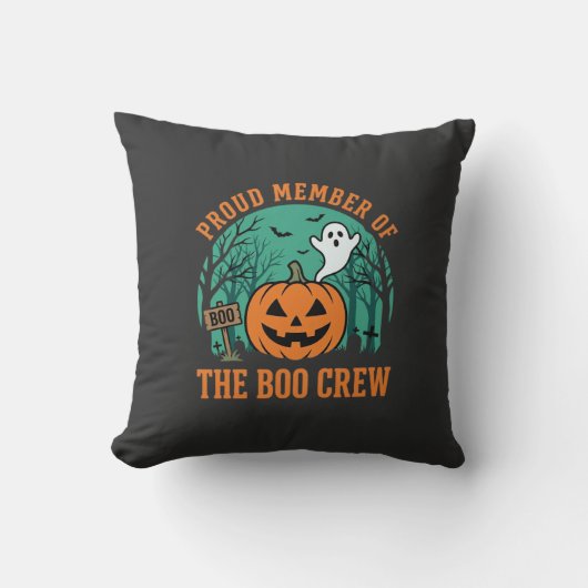 Boo Crew Halloween Geest Pompoen Ontwerp_1 Kussen (Voorkant)