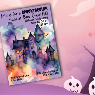 Boo Crew Headquarters Haunted House Halloween Kaart