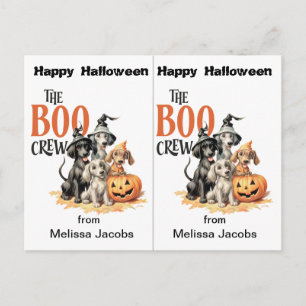 Boo Crew Honden School Feest Halloween Kaart