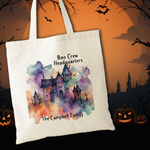 Boo Crew Hoofdkwartier Spokenhuis Halloween Tote Bag