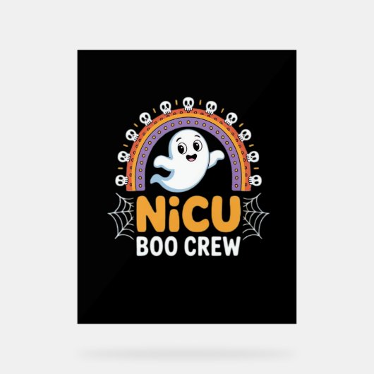 Boo Crew Nurse Halloween voor Verpleegkundigen Gho Acryl Bord (Voorkant)