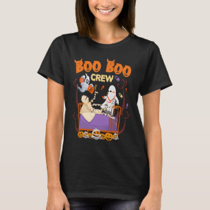 Boo Crew Paramedic EMT Nurse Medical Ghost Halowe T-shirt