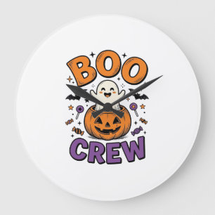 Boo Crew Schattig Geest Pompoen Halloween Shirt On Grote Klok