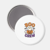 Boo Crew Schattig Geest Pompoen Halloween Shirt On Magneet (Voorkant / Achterkant)