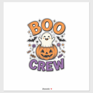 Boo Crew Schattig Geest Pompoen Halloween Shirt On Sticker