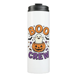 Boo Crew Schattig Geest Pompoen Halloween Shirt On Thermosbeker
