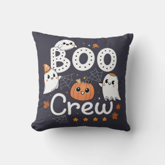 Boo Crew Schattige Halloween-geesten en Pompoen Kussen