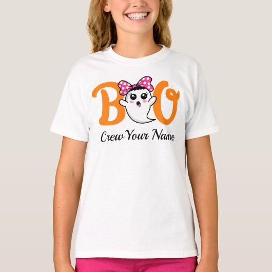 Boo Crew Sinaasappel Halloween Family Matching T-shirt (Voorkant)