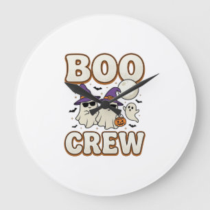 Boo Crew Spook Halloween Vintage Vector Design_1 Grote Klok
