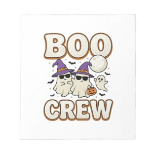 Boo Crew Spook Halloween Vintage Vector Ontwerp_1 Notitieblok