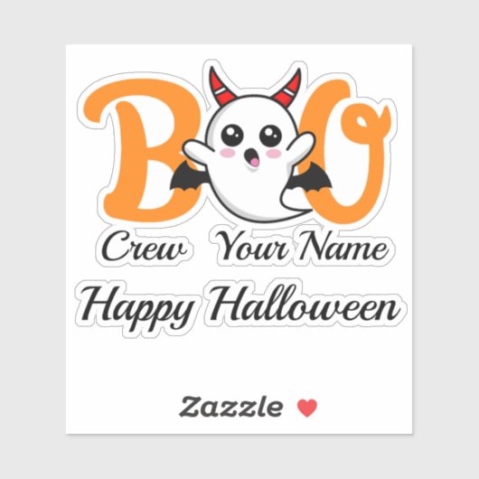 Boo Crew Vampire Halloween aangepaste naam Sticker (Vel)