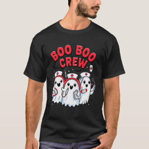 Boo Crew Verpleegster Grappige Geest Pompoen Hallo T-shirt