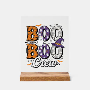 Boo Crew Verpleegster Halloween Vintage Shirt Ontw Acryl Bord