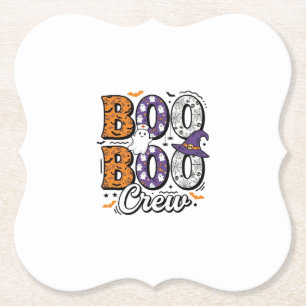 Boo Crew Verpleegster Halloween Vintage Shirt Ontw Kartonnen Onderzetters