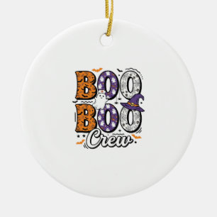 Boo Crew Verpleegster Halloween Vintage Shirt Ontw Keramisch Ornament