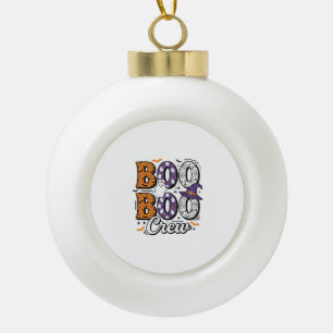 Boo Crew Verpleegster Halloween Vintage Shirt Ontw Keramische Bal Ornament