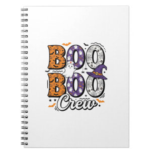 Boo Crew Verpleegster Halloween Vintage Shirt Ontw Notitieboek