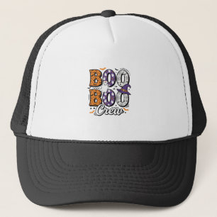 Boo Crew Verpleegster Halloween Vintage Shirt Ontw Trucker Pet