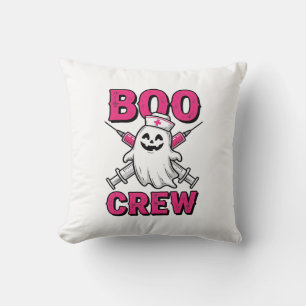 Boo Crew Verpleegster Spook Halloween Vector Ontwe Kussen