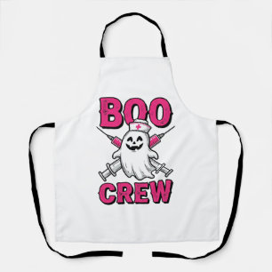 Boo Crew Verpleegster Spook Halloween Vector Ontwe Schort