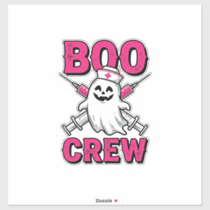 Boo Crew Verpleegster Spook Halloween Vector Ontwe Sticker