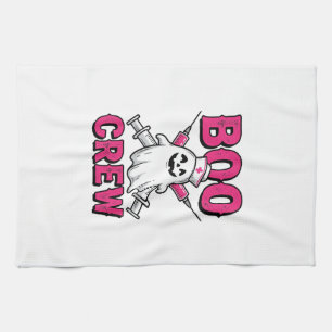 Boo Crew Verpleegster Spook Halloween Vectorontwer Theedoek