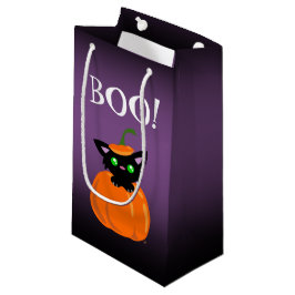 BOO! Cute Cat in een pomkin Gift Bag Klein Cadeauzakje