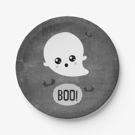 Boo Cute Ghost Halloween Party Papieren Bordje (Voorkant)