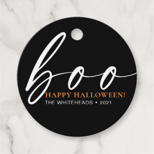 Boo Cute Happy Halloween Black Bedankjes Labels