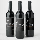 Boo Cute Happy Halloween Black Wijn Etiket (Flessen)