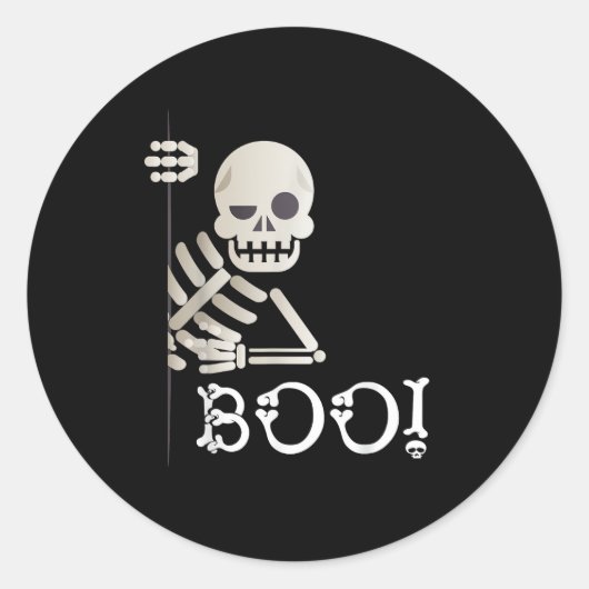 Boo. Cute Hiding Peekaboo Scary Kinder Halloween S Ronde Sticker (Voorkant)