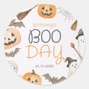 Boo Dag Griezelige Halloween Verjaardag Ronde Sticker