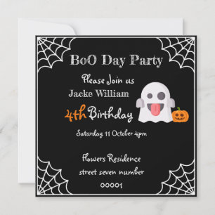 BOO DAG PARTIJ Kinderen Birthday-kaartuitnodiging Kaart