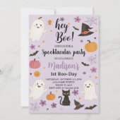 Boo Day 1er anniversaire Invitation | Joli fantôme (Devant)