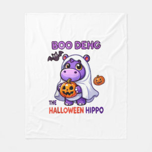 Boo Deng De Halloween Hippo Schattigee Bouncy Vark Fleece Deken