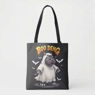 Boo Deng Ghost Baby Pygmy Hippo Moo Deng Halloween Draagtas