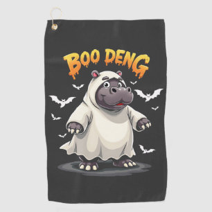 Boo Deng Ghost Baby Pygmy Hippo Moo Deng Halloween Golfhanddoek