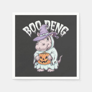 Boo deng Spooky Halloween Moo Deng Baby Hippo Servet
