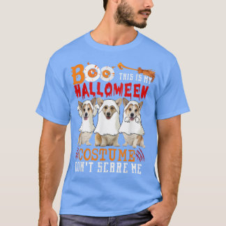 Boo dit is mijn halloween kostuum Three Corgi Dogs T-shirt