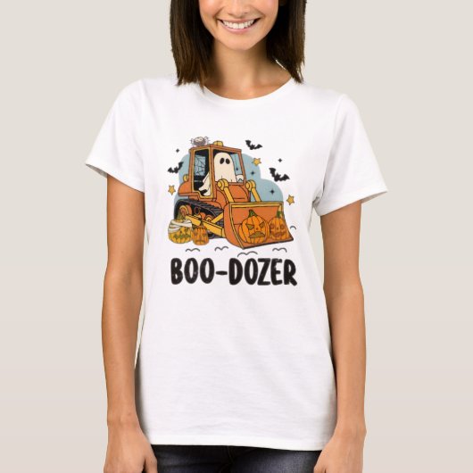 Boo-Dozer Halloween Fantôme et T-shirt Citrouille (Devant)