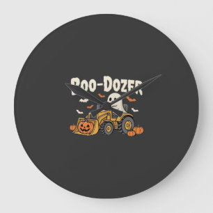 Boo-Dozer Halloween Geest Bulldozer Ontwerp_1 Grote Klok