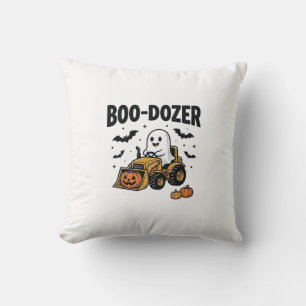 Boo-Dozer Halloween Geest Bulldozer Ontwerp_1 Kussen
