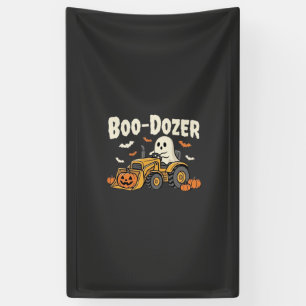 Boo-Dozer Halloween Geest Bulldozer Ontwerp_1 Spandoek