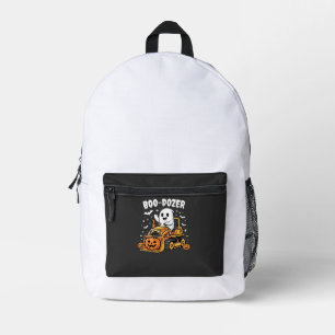 Boo Dozer Halloween Ghost Bulldozer_1 Bedrukte Rugzak
